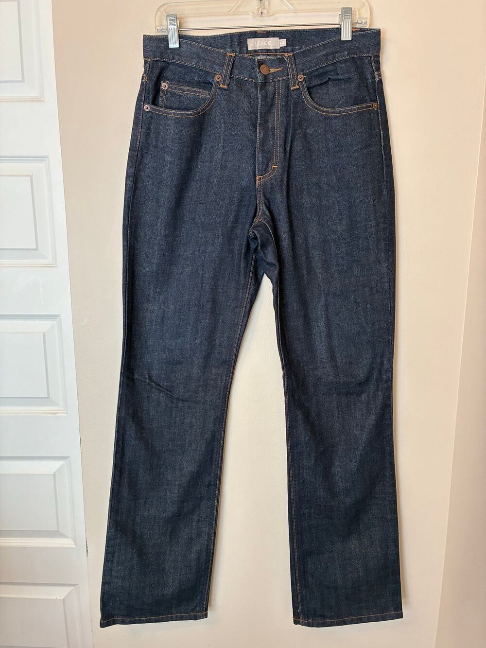 J. Crew Straight Jeans Dark Wash 100% Cotton Women's Size 6 Inseam 32